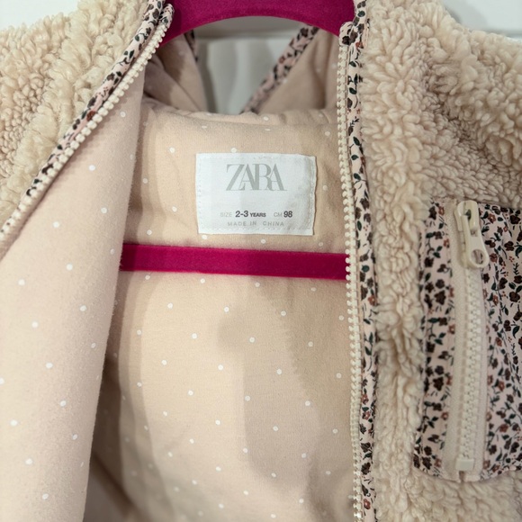 Zara Cream Sherpa Kids Puffer Jacket - Picture 3 of 3